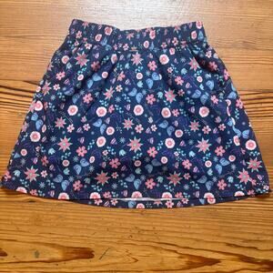 Pacific Trail blue floral athletic lined elastic waist girls skort SIZE XS